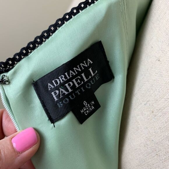 Adrianna Papell Strapless Green/Blk Cocktail Dress - Picture 6 of 8